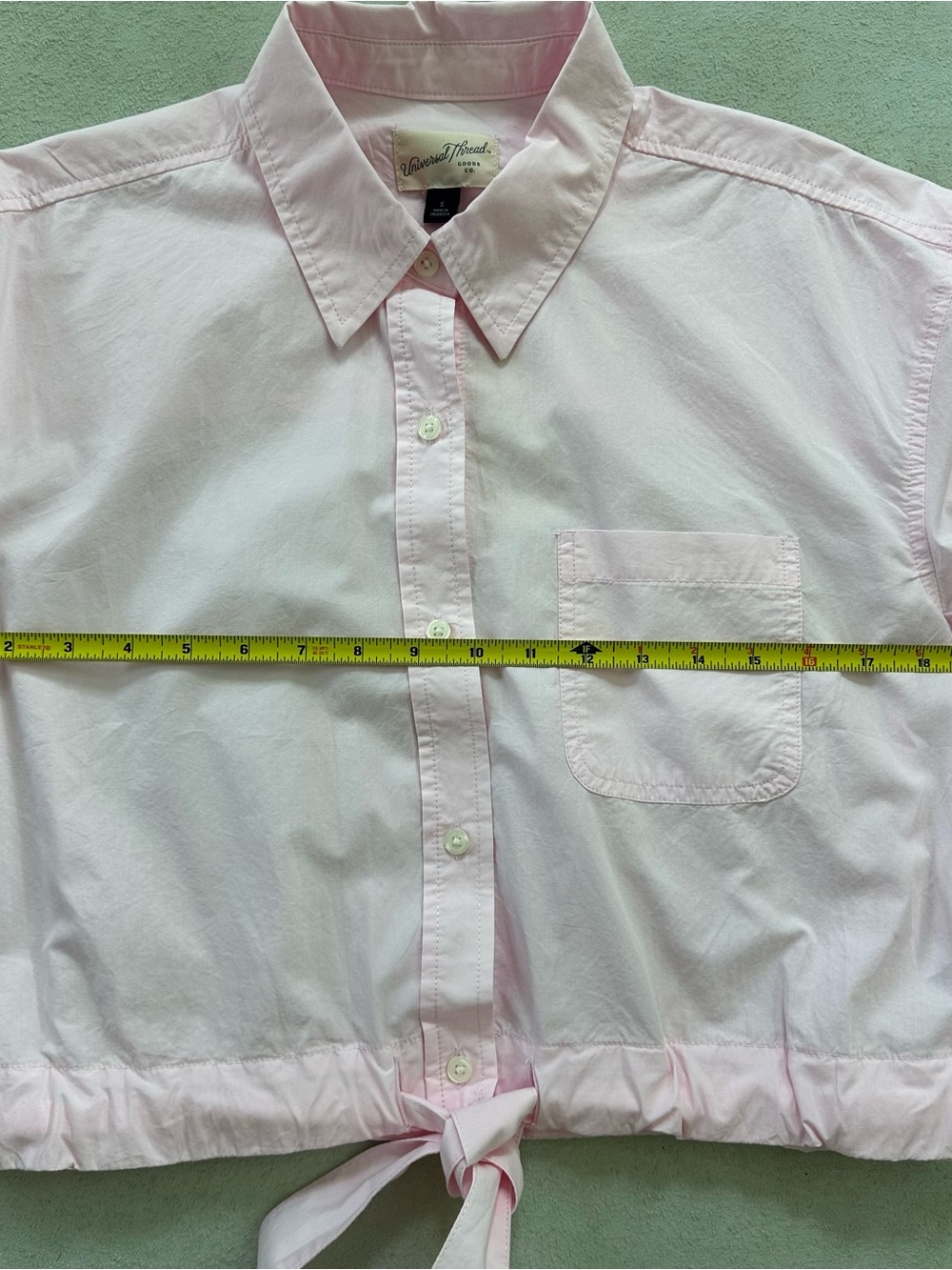 Universal Thread Light Pink Tie-Front Button Down Shirt - Picture 5 of 7
